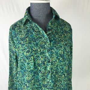 Talbots SP Green Light Button Down Top